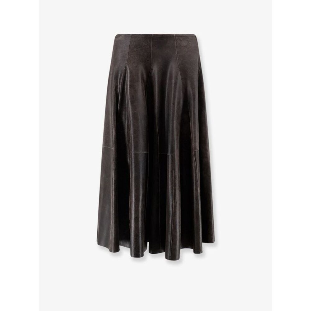 Alysi Women Leather Midi Skirt